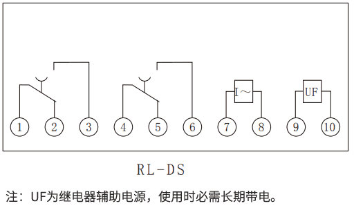 RL-DS系列定時限電流繼電器內部接線圖